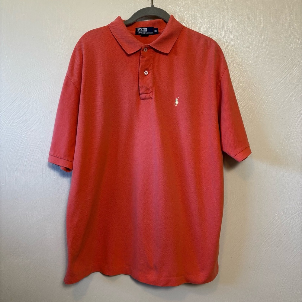 Polo Ralph Lauren Mens Shirt 2XL Short Sleeve Pony Logo Salmon Orange Size XL